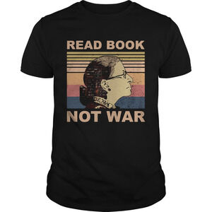 Old Woman Read Book Not War Retro Shirt